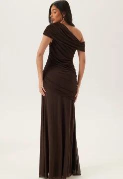 Off Shoulder Mesh Gown