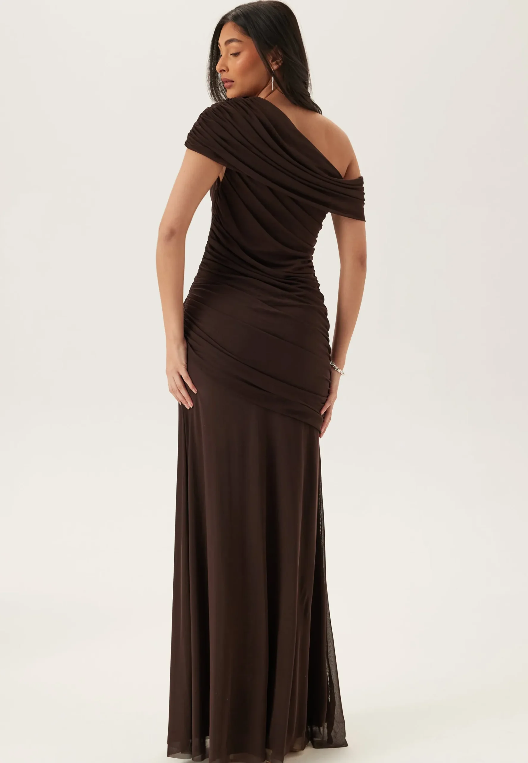 Off Shoulder Mesh Gown