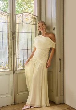 Off Shoulder Mesh Maxi Dress