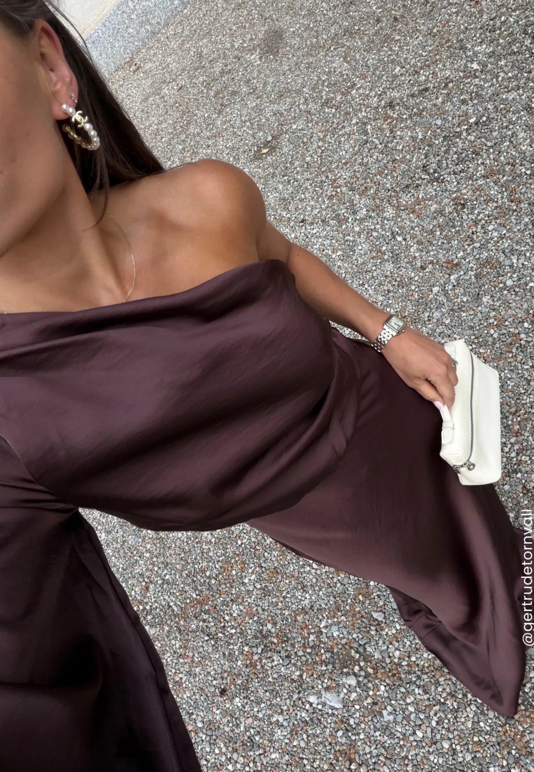 One Shoulder Satin Gown