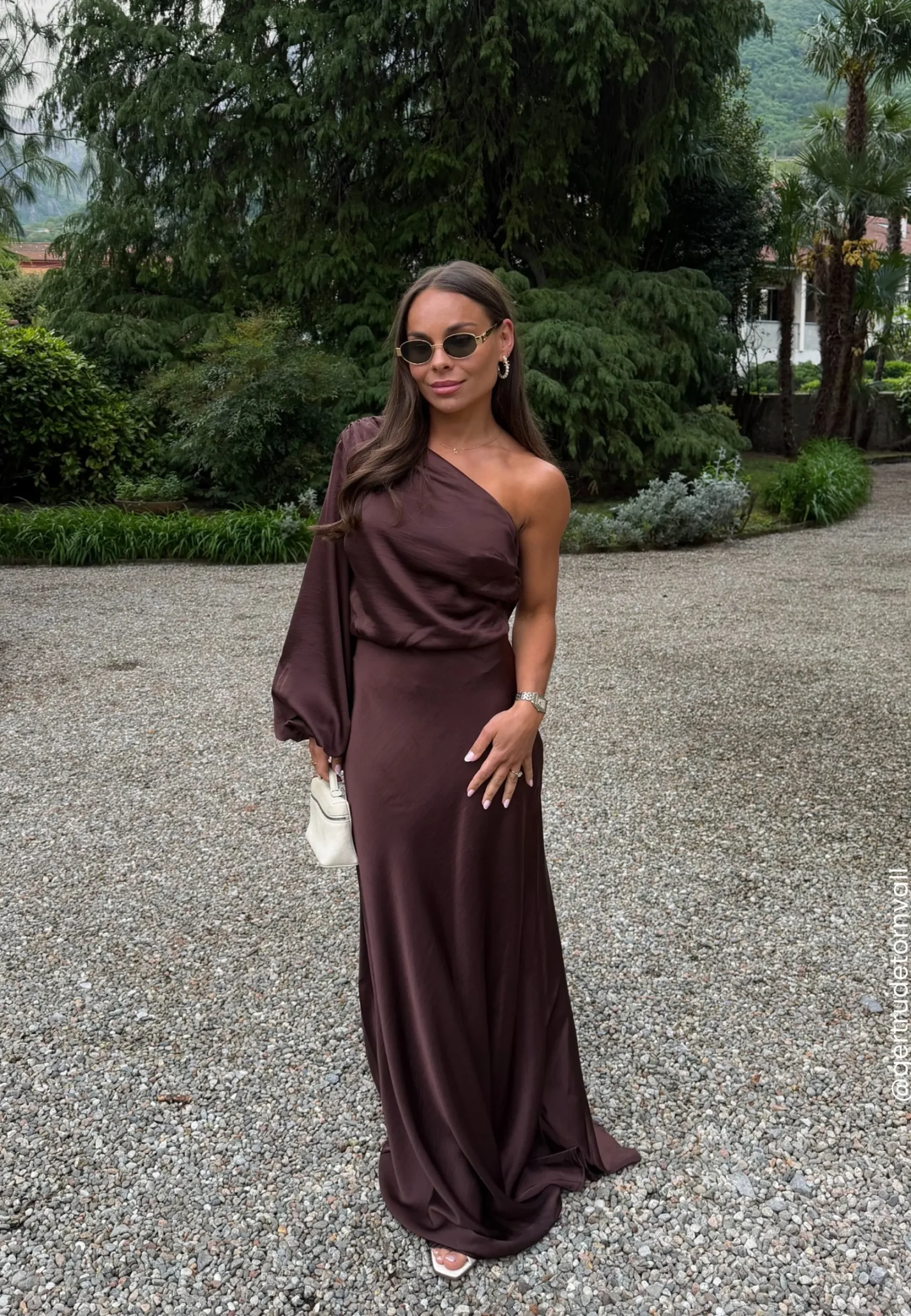 One Shoulder Satin Gown