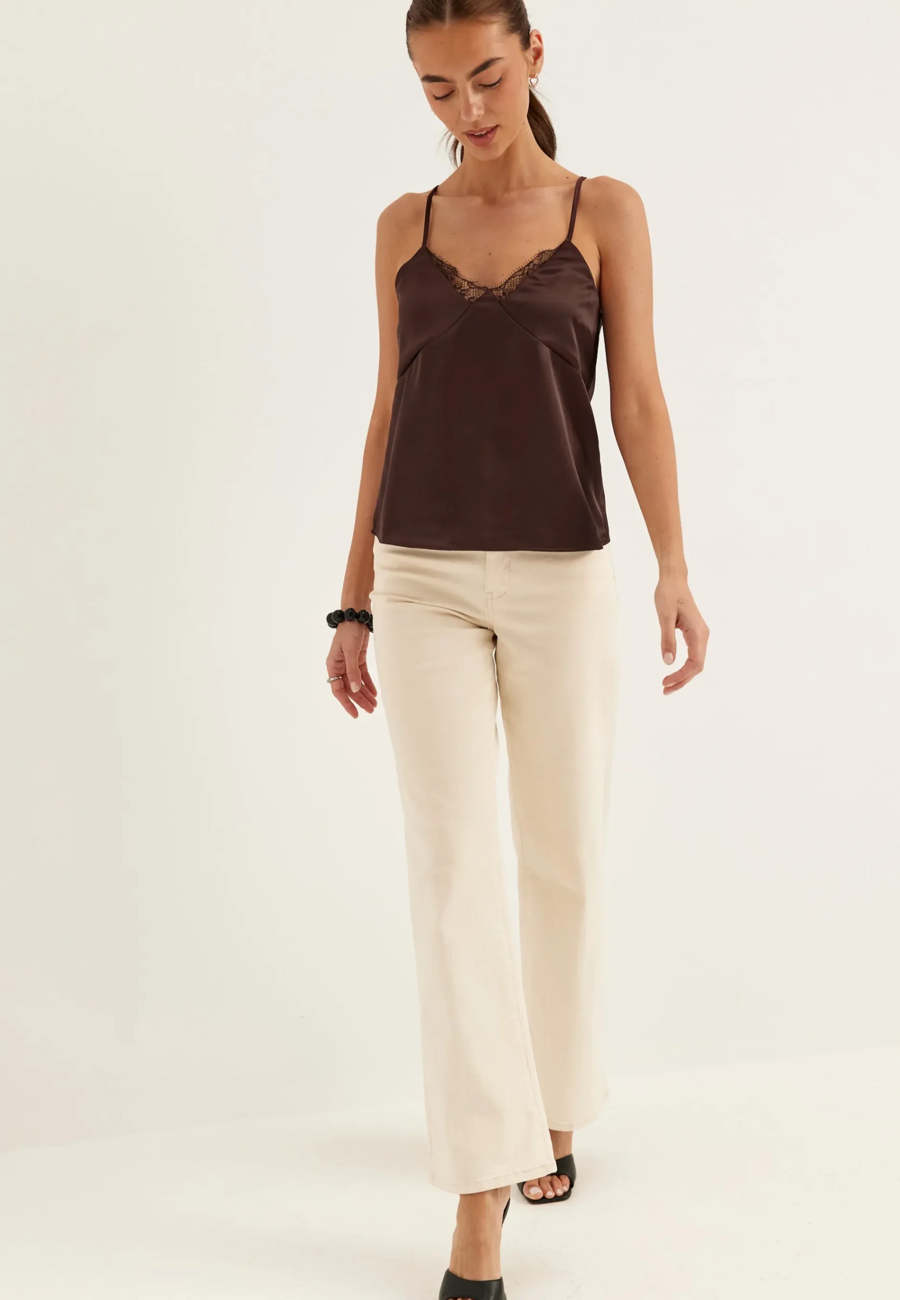 Onlfaraya Strap Lace Satin Top
