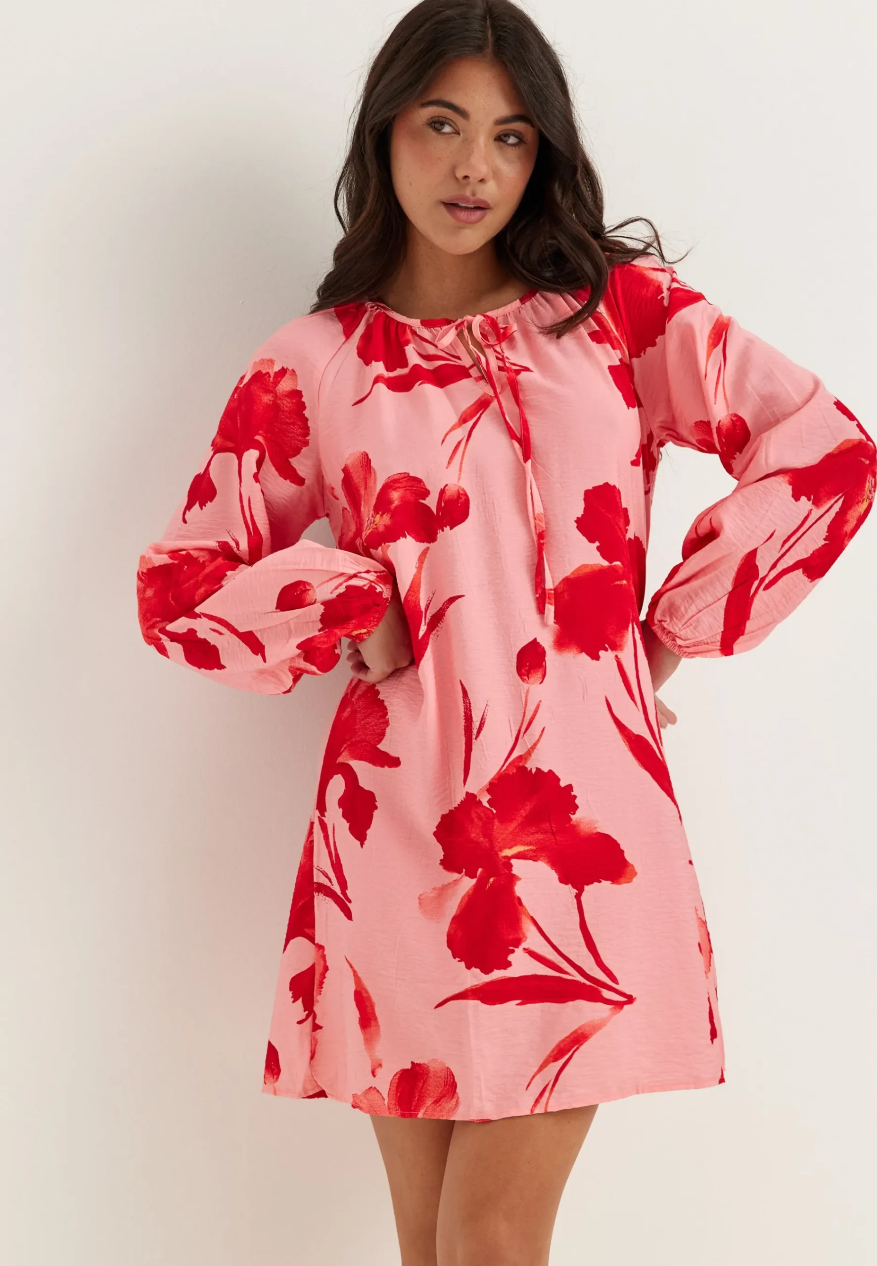 Onlhyaci L/S STRING SHORT DRESS
