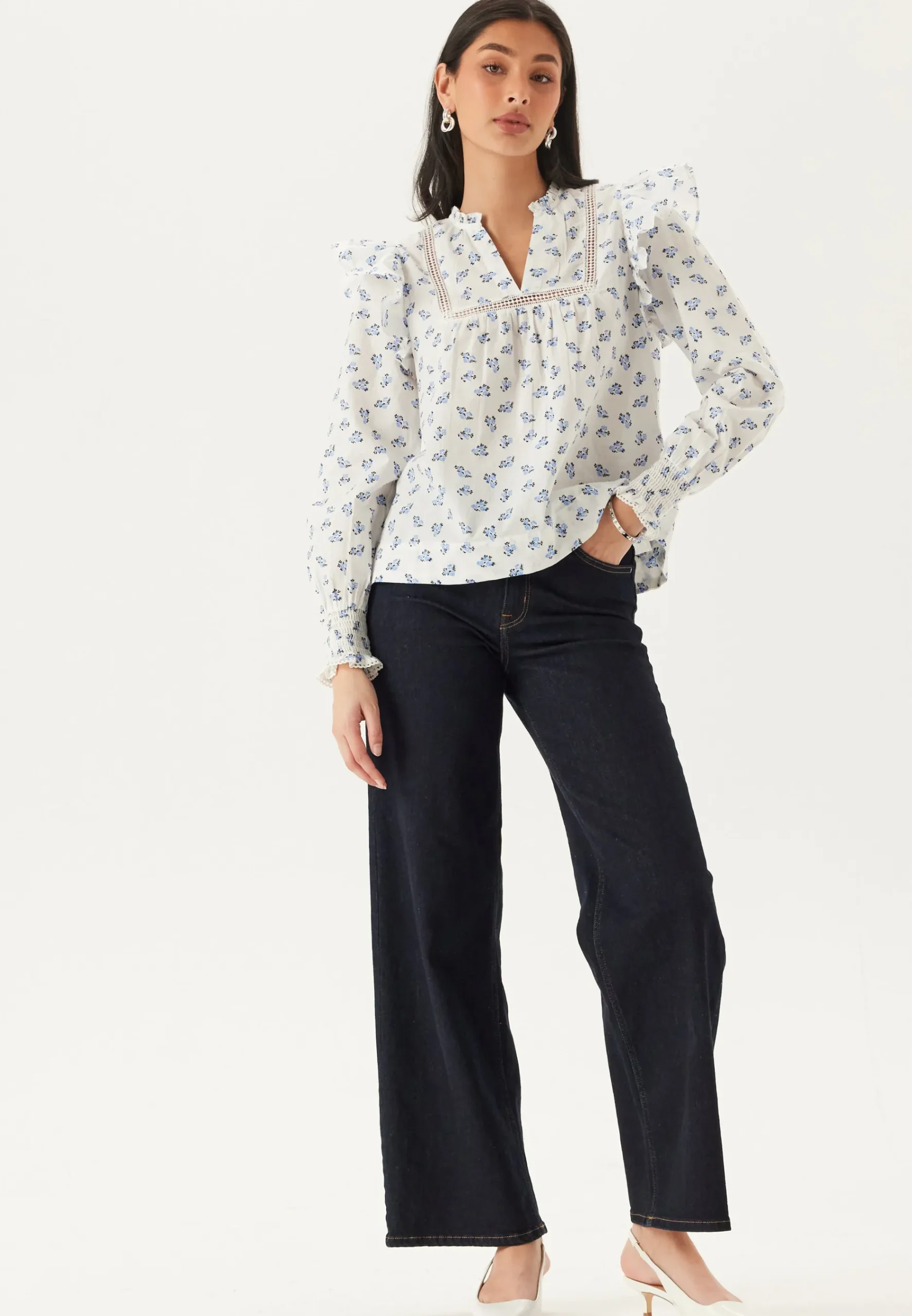 Onlidris Ls Frill Tape Top