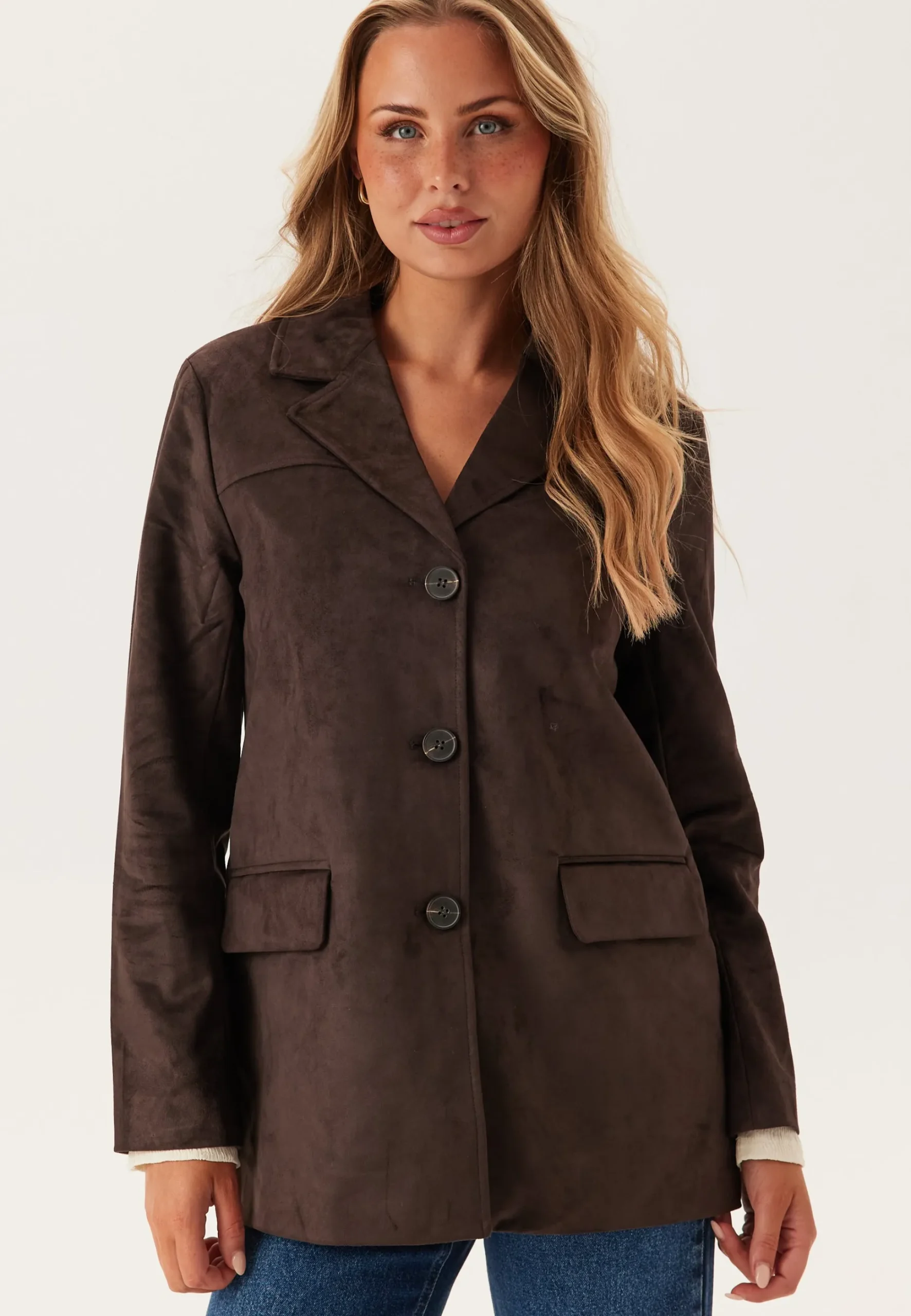 Onltulip Faux Suede Blazer Coa
