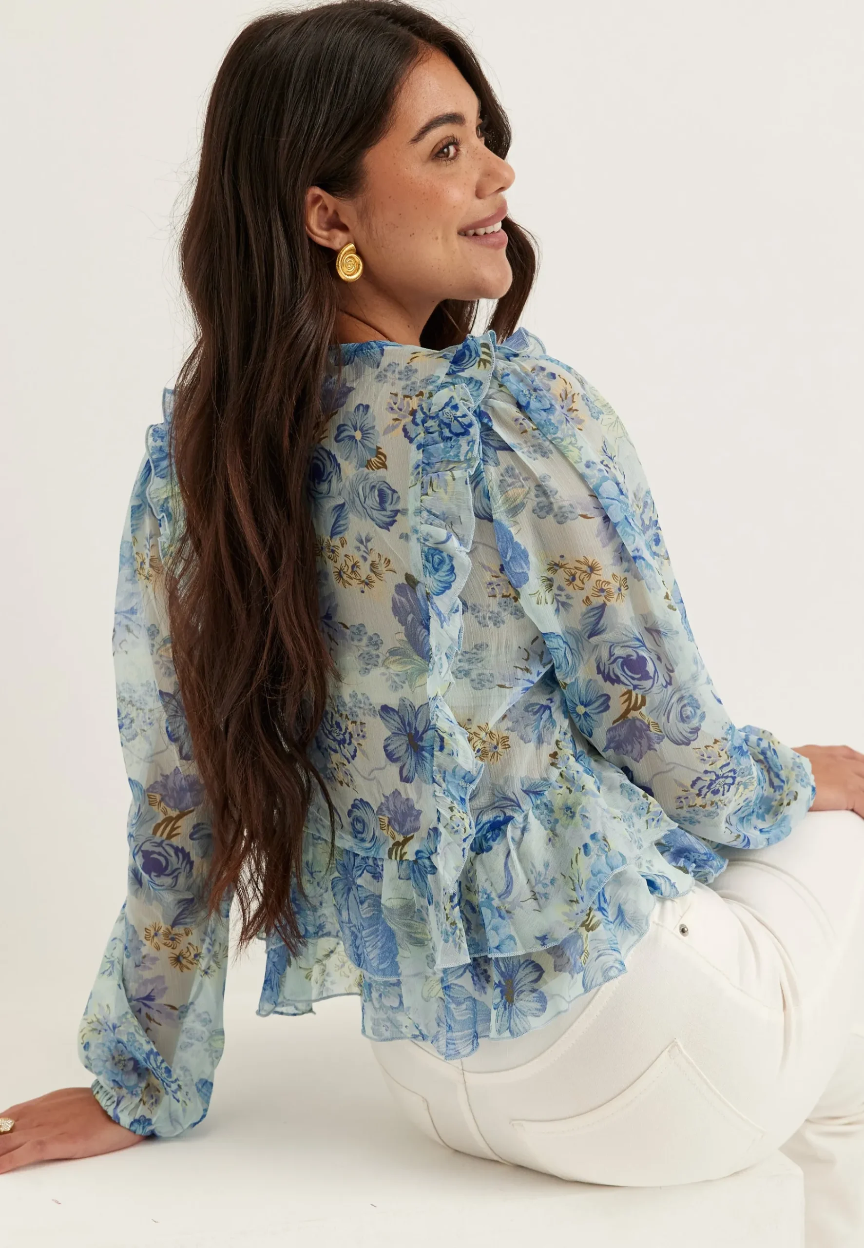 Onlvictoria Ls Frill Top Wvn