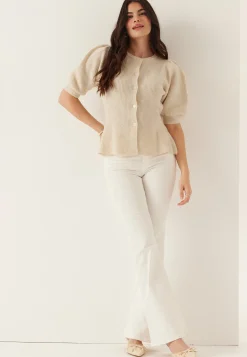 Pcsilly Ss Puff Knit Cardigan