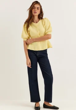 Pcsilly Ss Puff Knit Cardigan