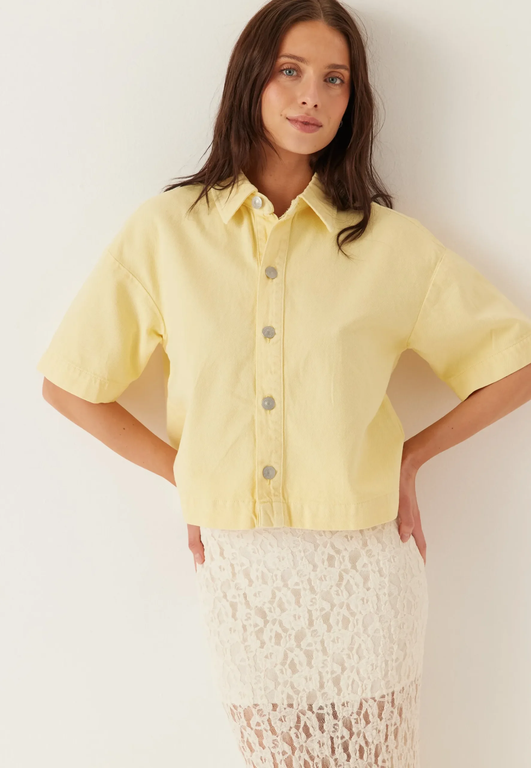 Pcsky Ss A-shape Denim Top