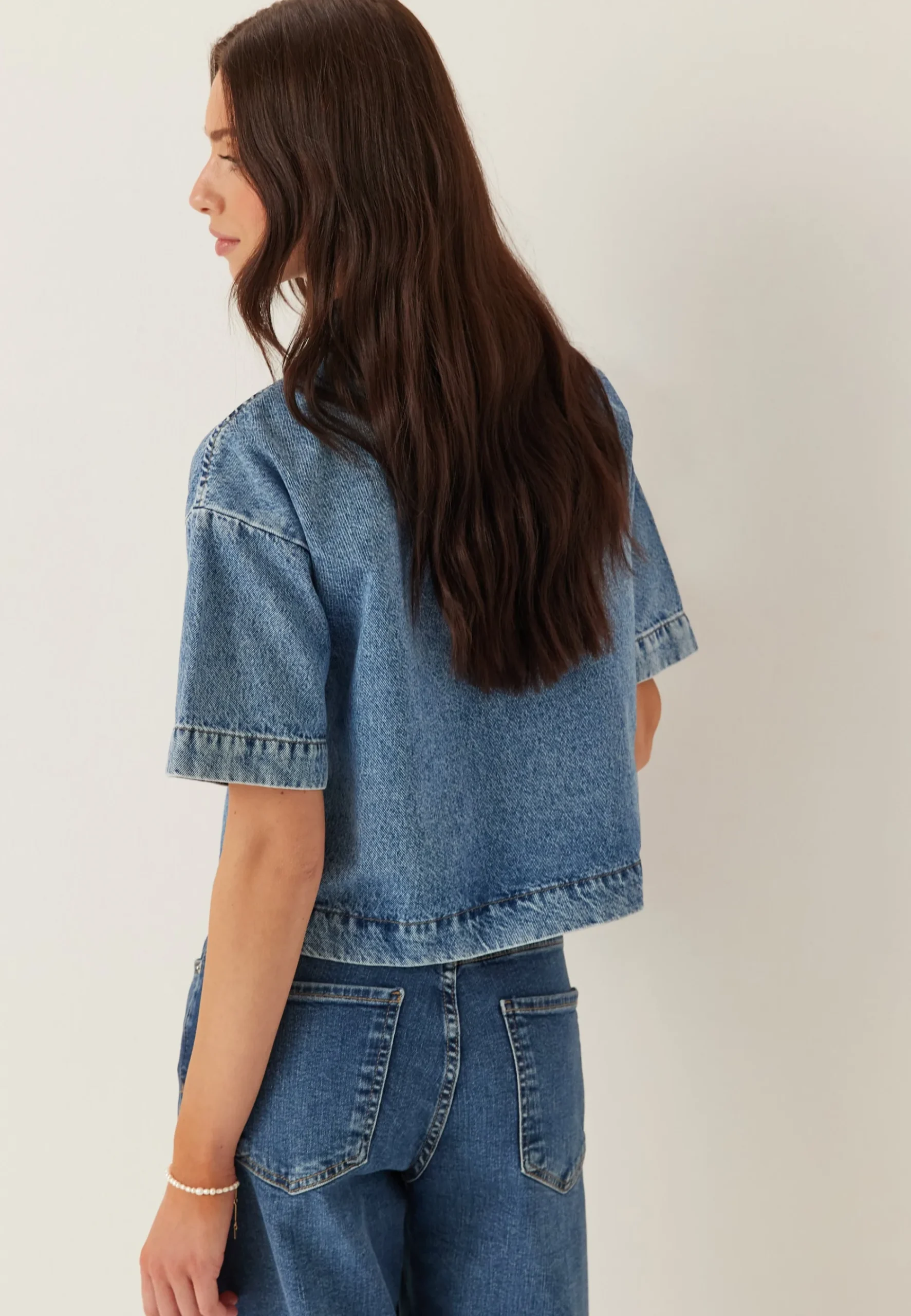 Pcsky Ss A-shape Denim Top