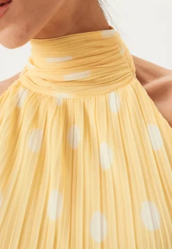 Pleated Flounce Mini Dress
