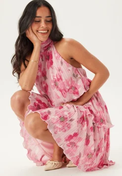 Pleated Flounce Mini Dress