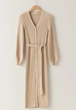 Rib Knitted Cardigan Dress