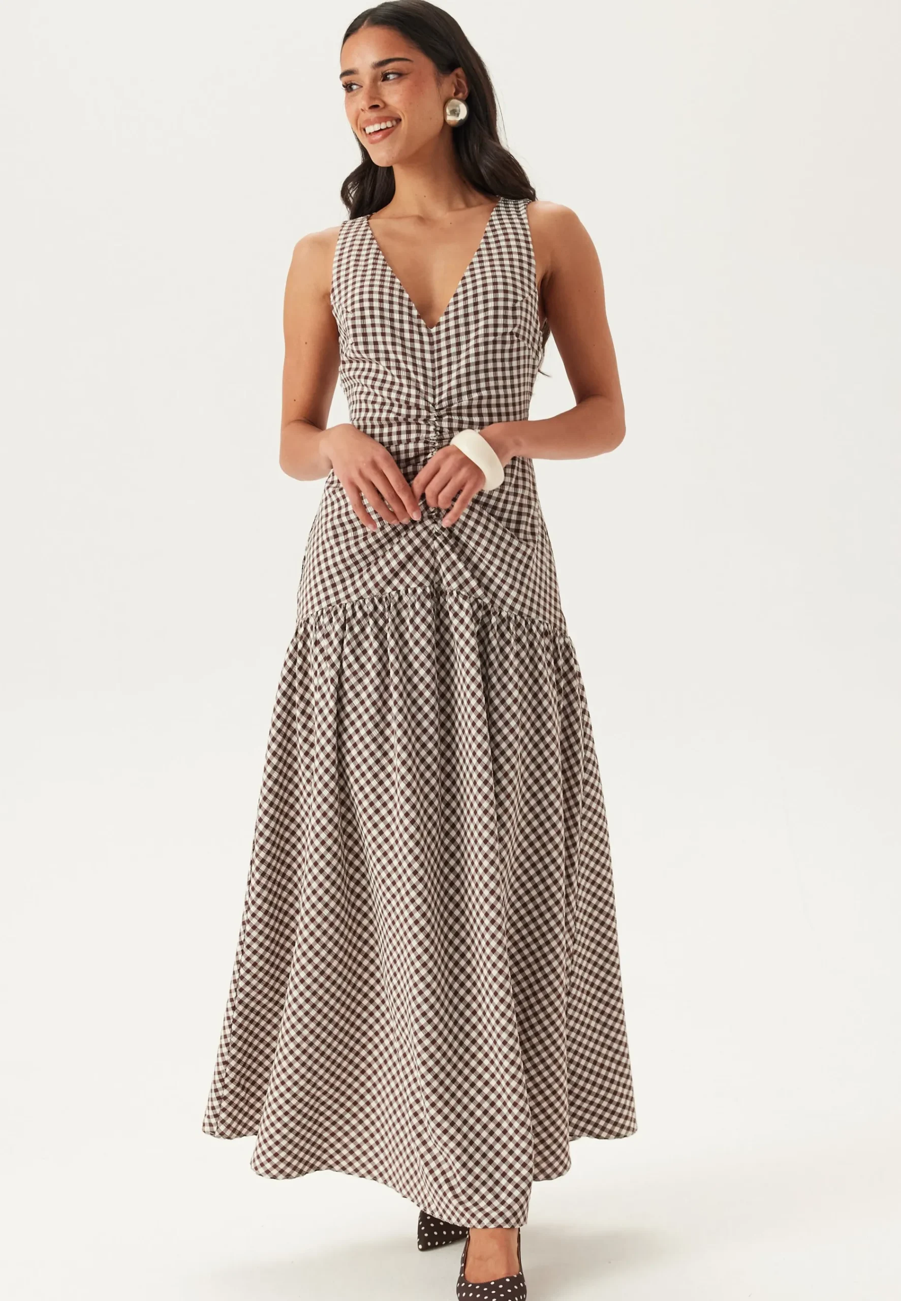Ruched Front Ankle Dress