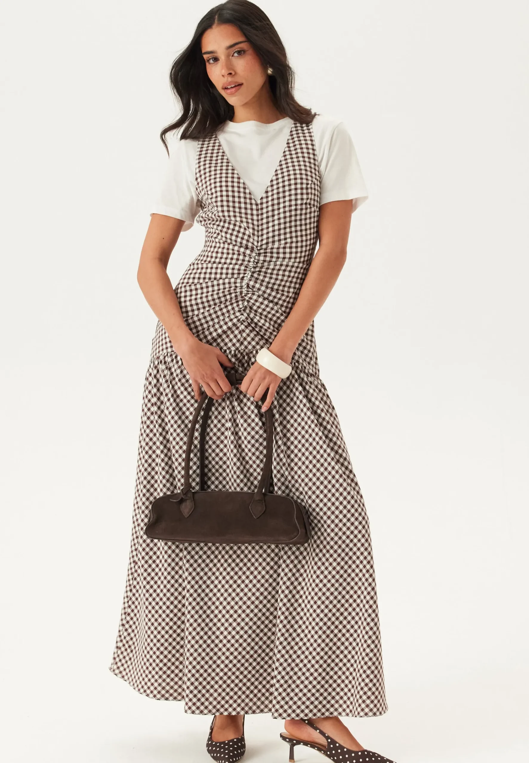 Ruched Front Ankle Dress