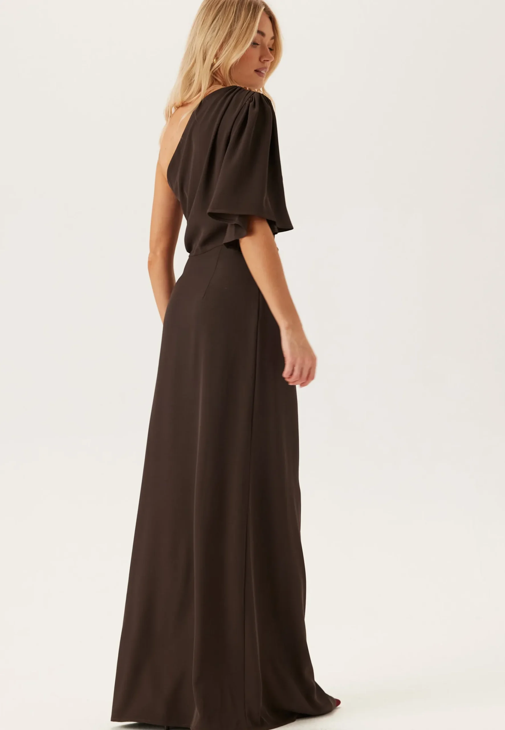 Ruched One Shoulder Gown