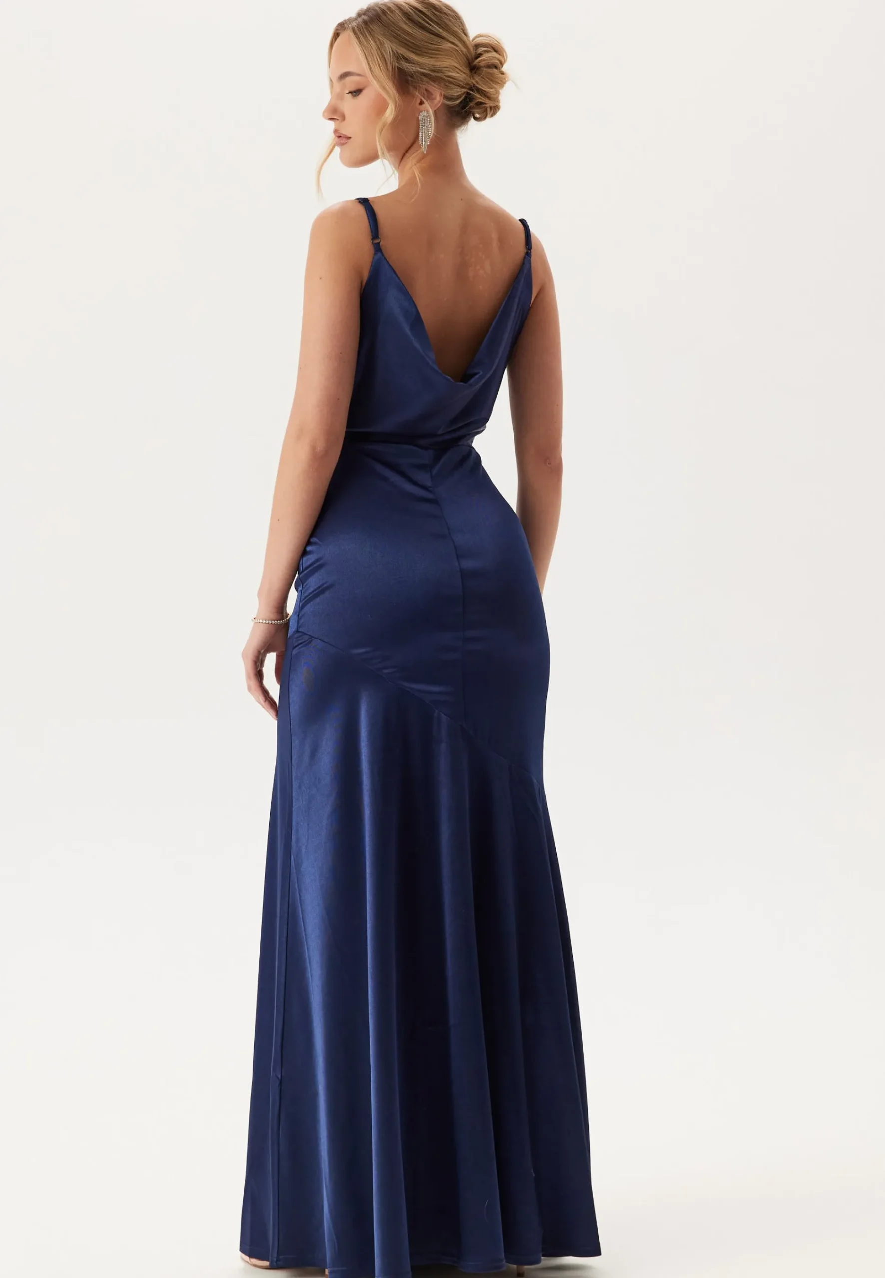 Satin Cowl Neck Maxi Dress