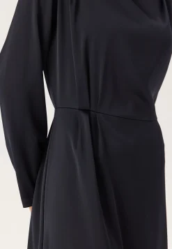 Satin Cowl Neck Midi Dress