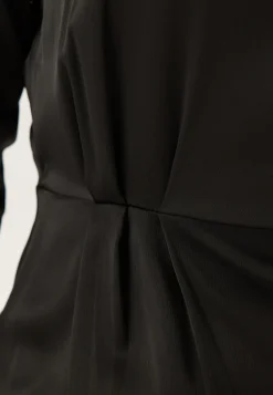 Satin Cowl Neck Midi Dress
