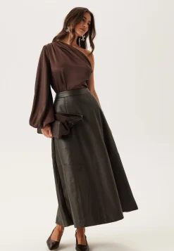 Satin One Shoulder Blouse