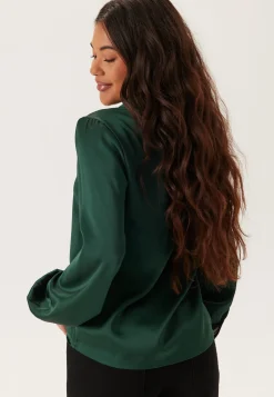 Satin Puff Sleeve Blouse