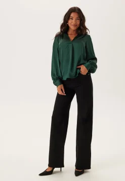 Satin Puff Sleeve Blouse