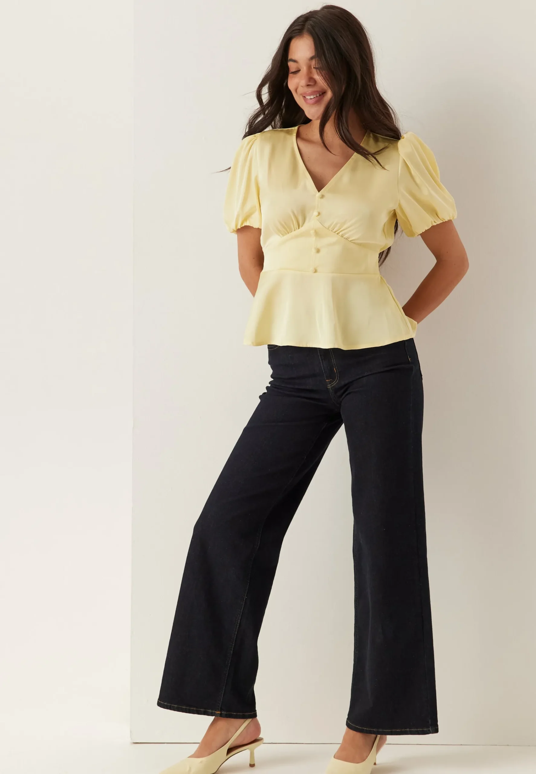 Satin Short Sleeve Blouse