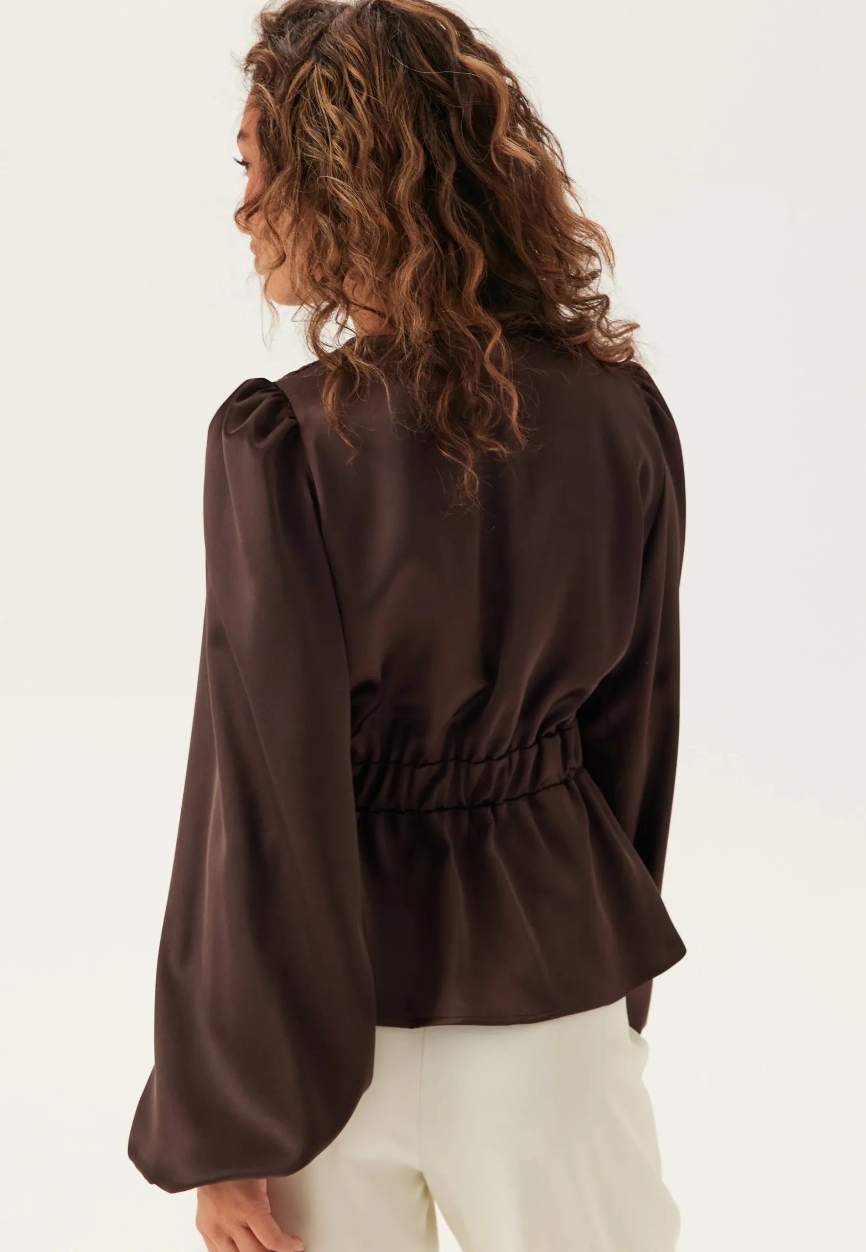 Satin V-neck Blouse