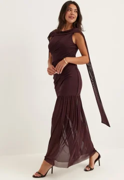 Scarf Mesh Ankle Dress