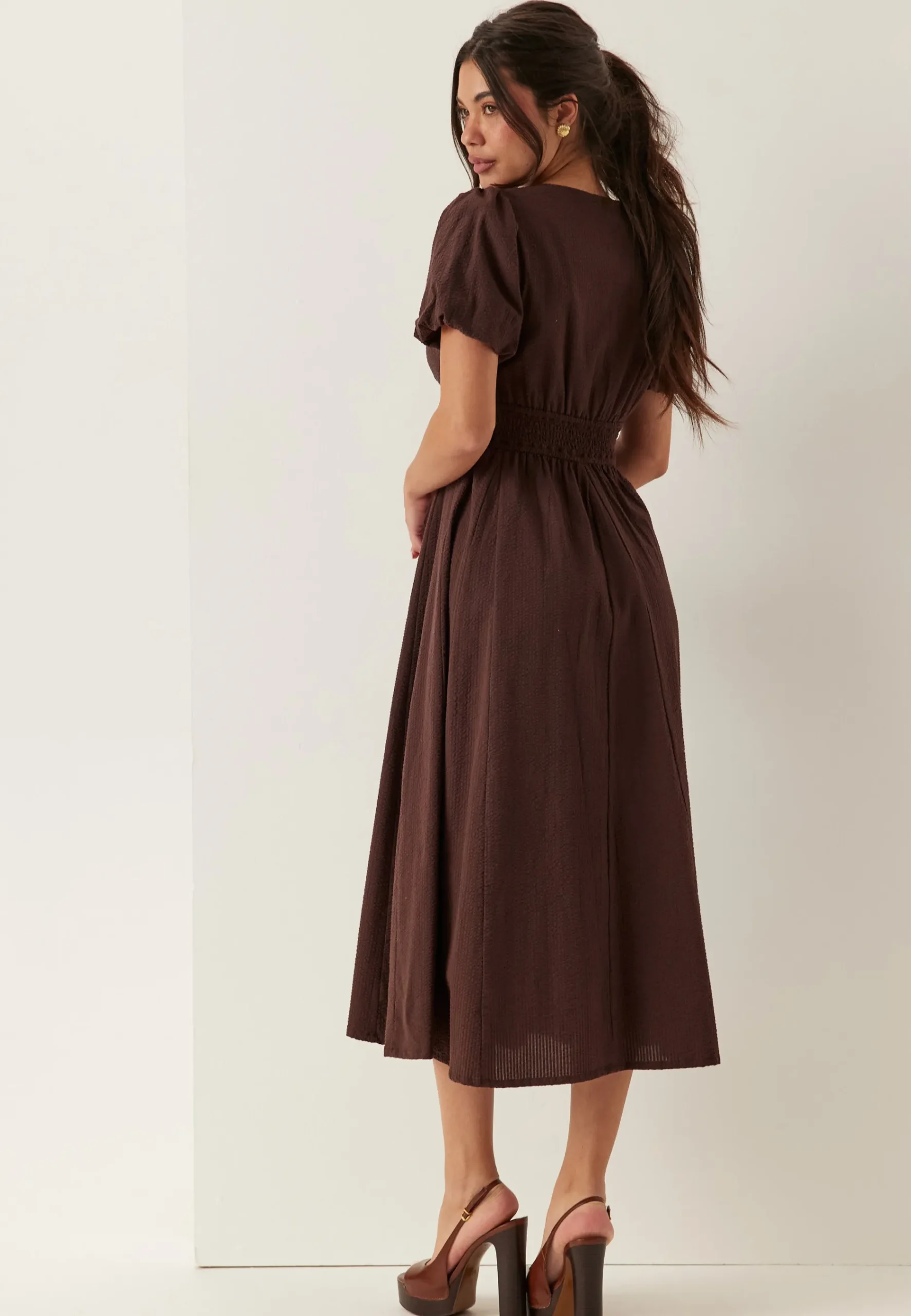 Seersucker Midi Dress