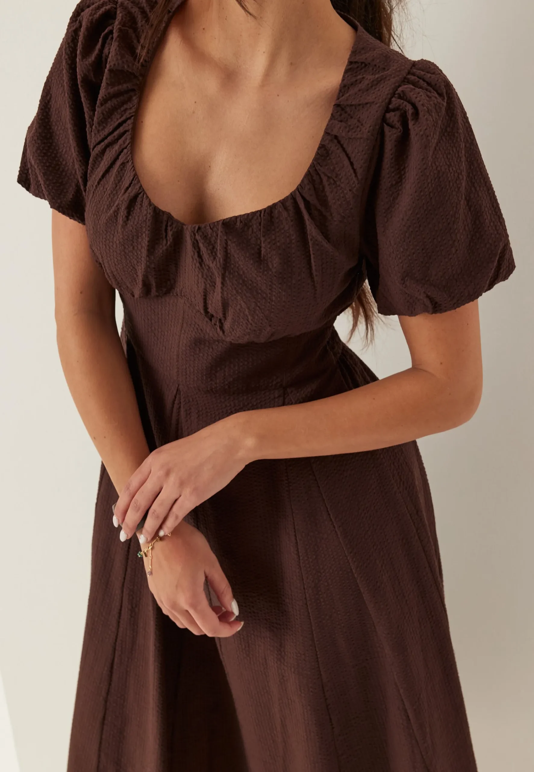 Seersucker Midi Dress