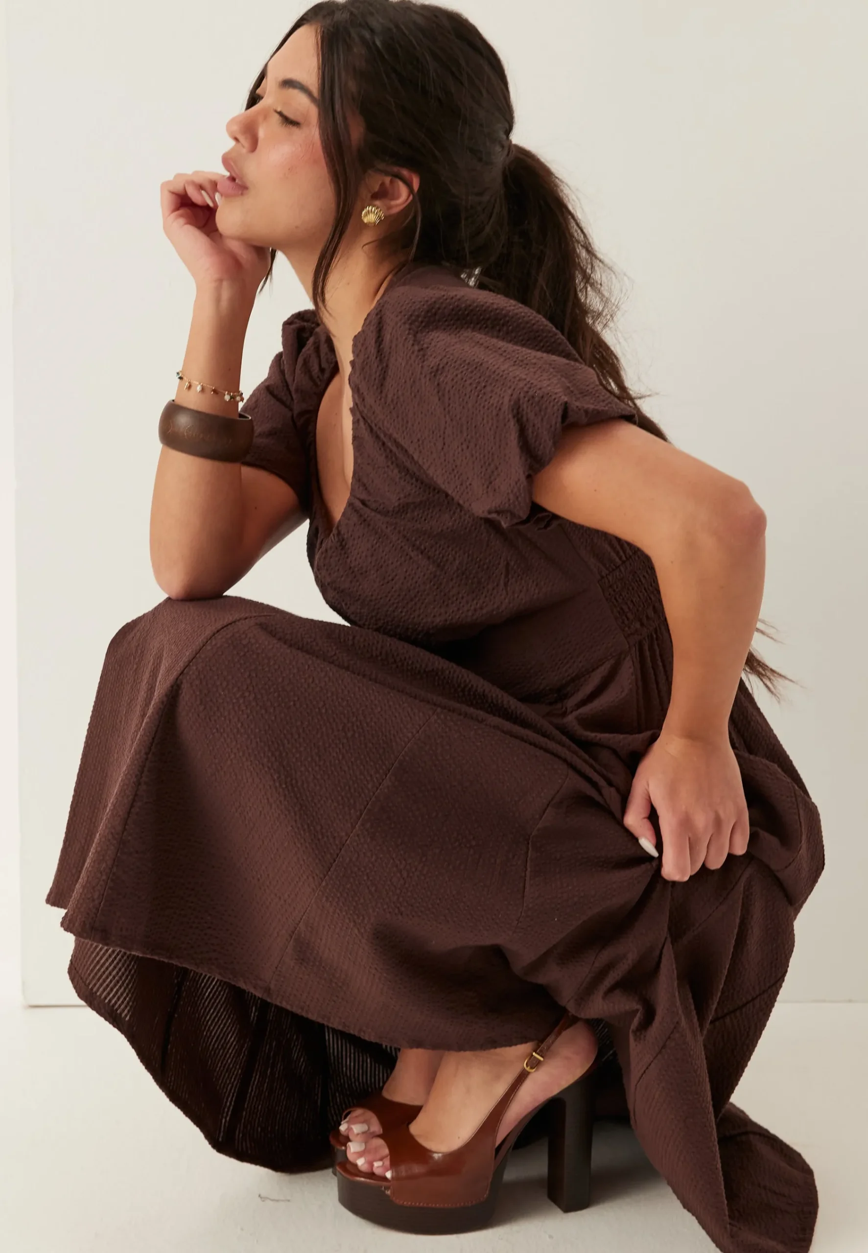 Seersucker Midi Dress