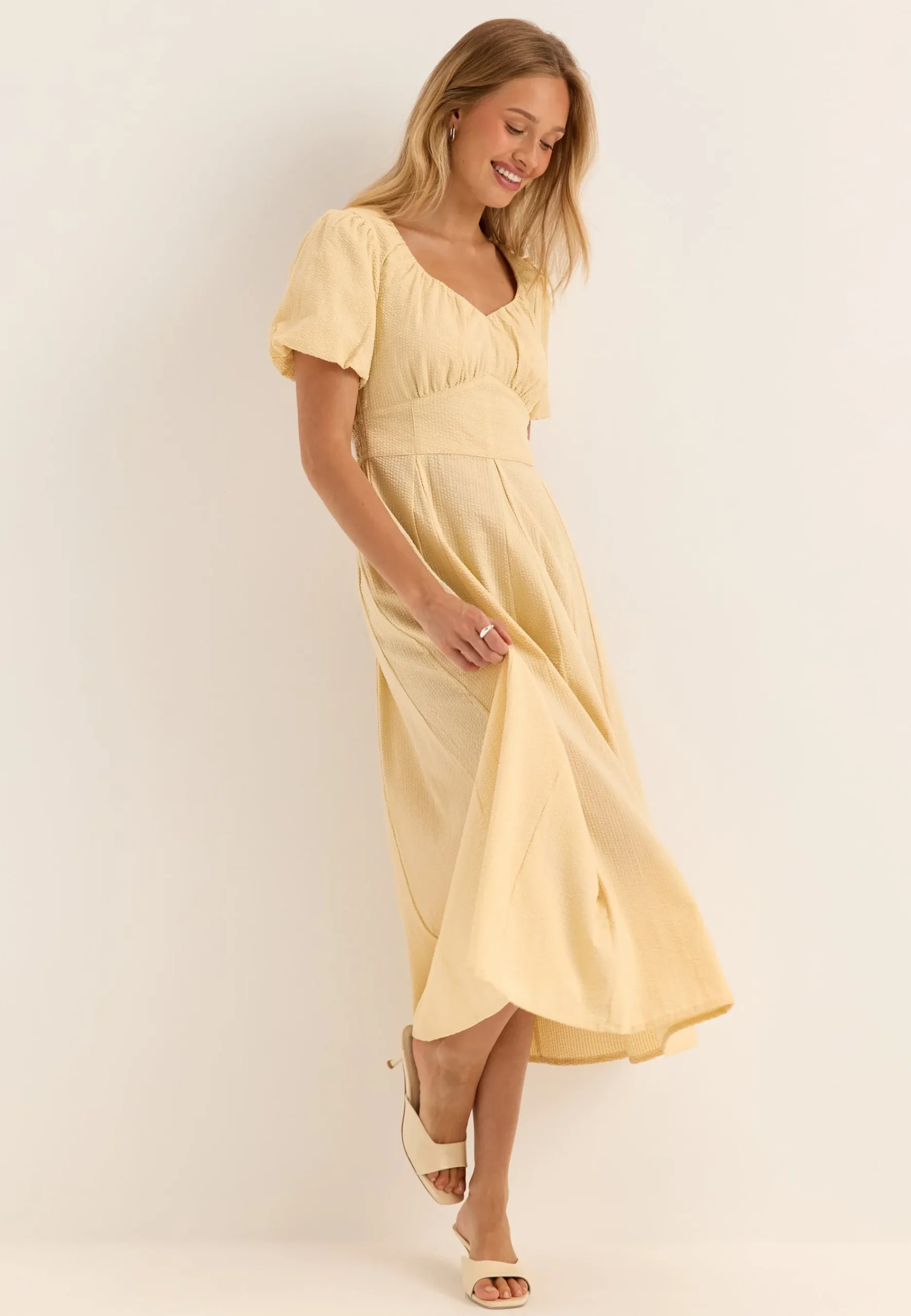 Seersucker Midi Dress