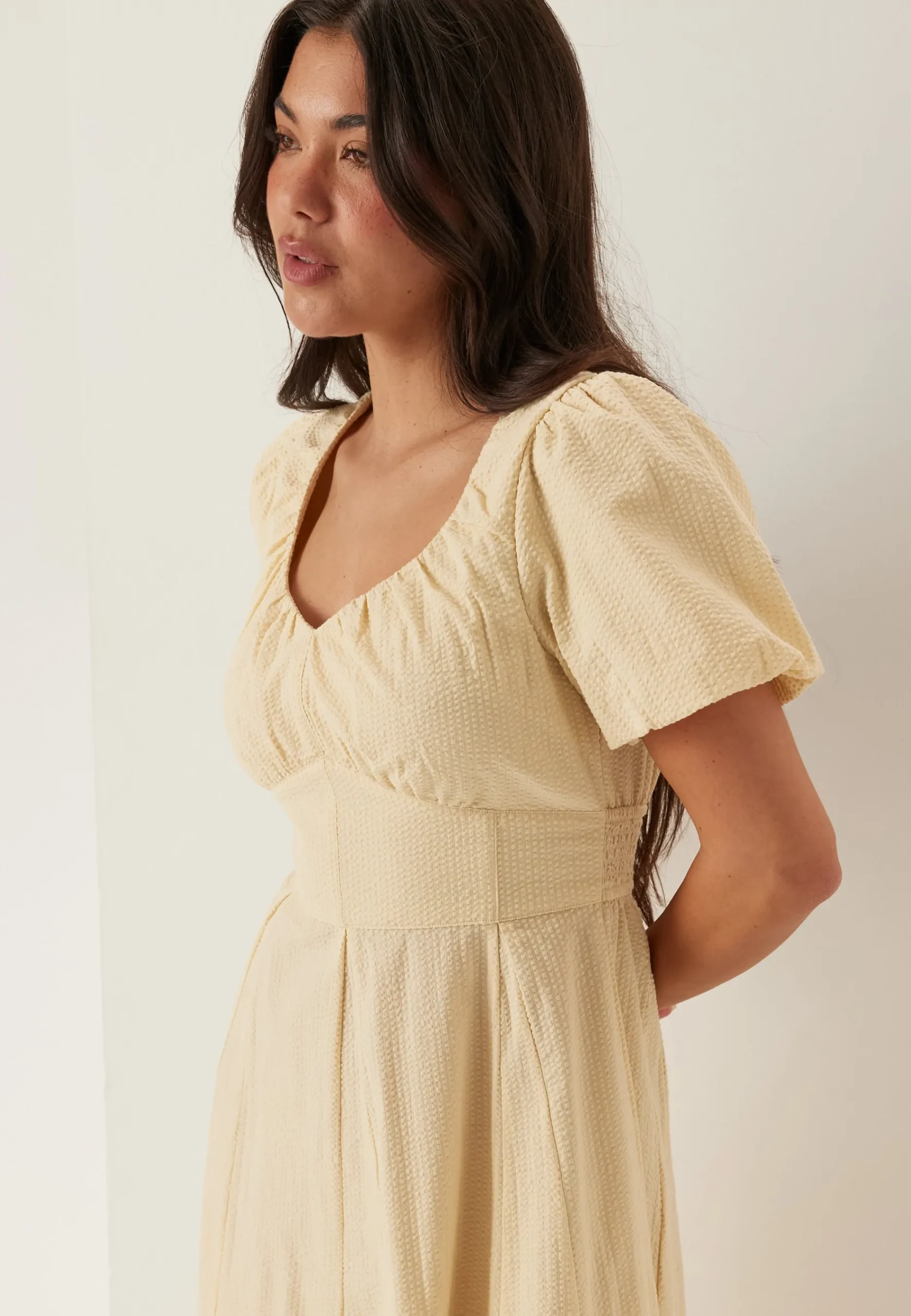 Seersucker Midi Dress