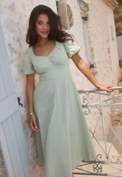 Seersucker Midi Dress