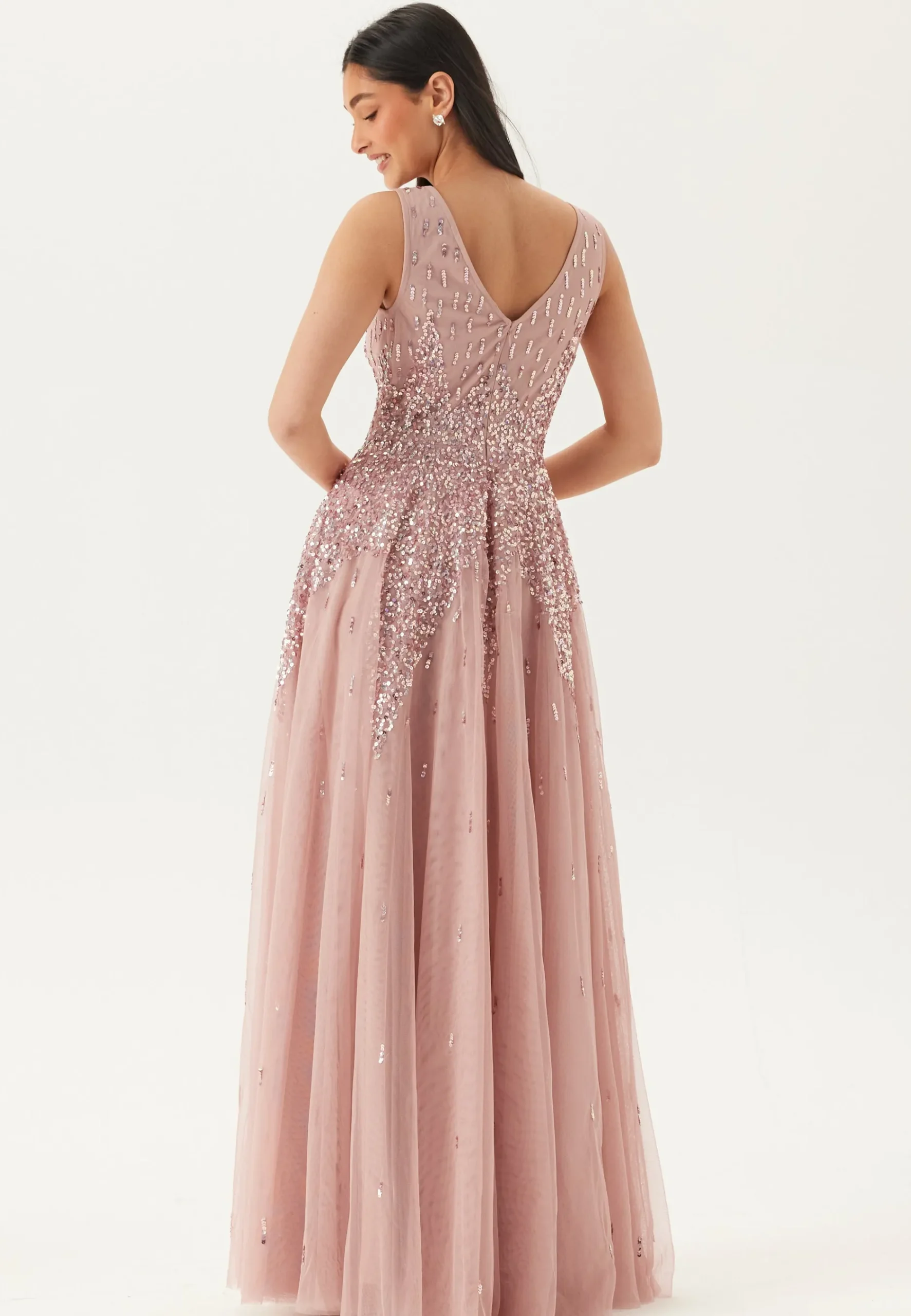 Sequin Sunray Sleeveless Maxi Dress