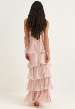 Shimmer Flounce Maxi Skirt
