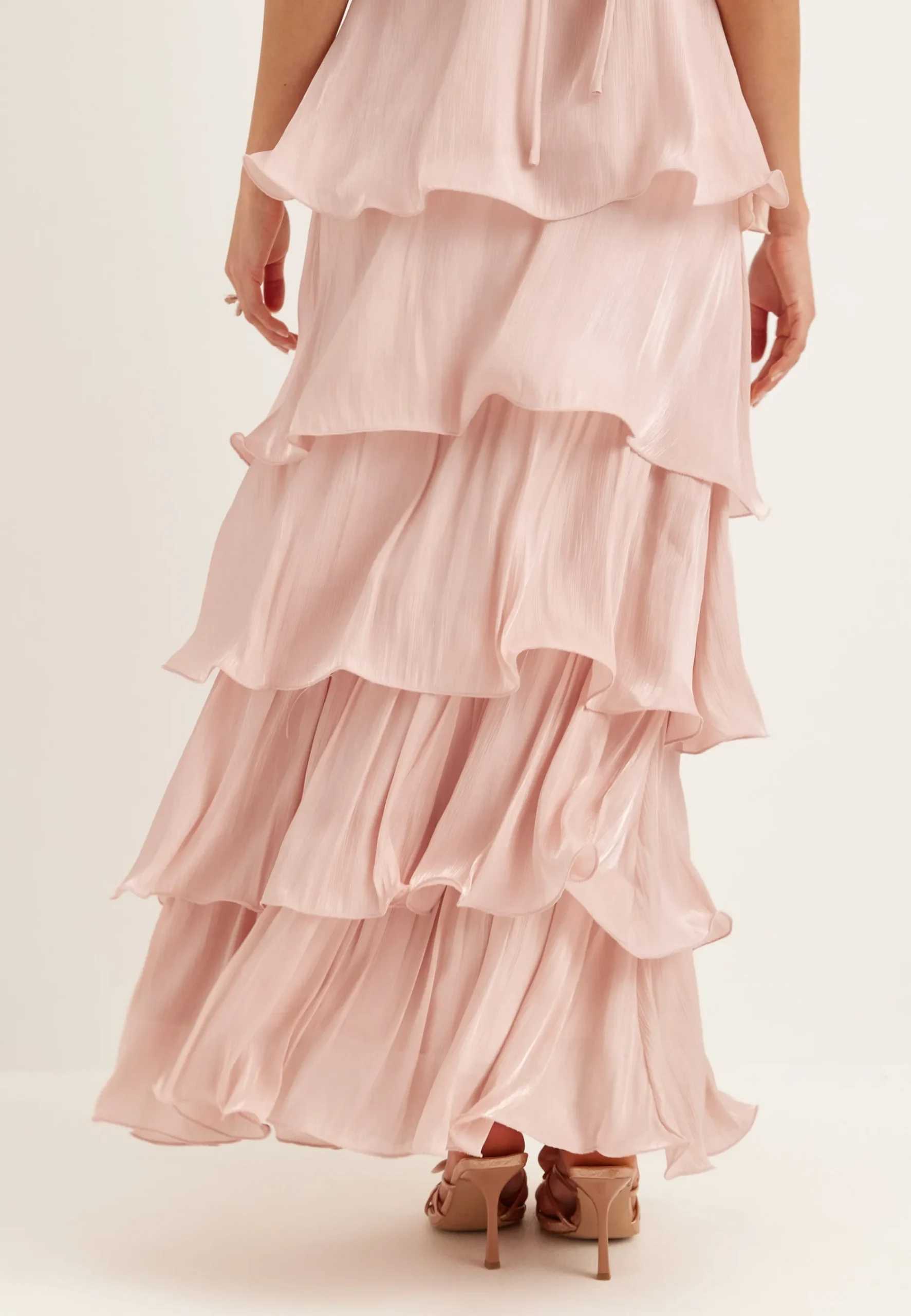 Shimmer Flounce Maxi Skirt