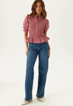 Short Sleeve Cotton Smock Blouse