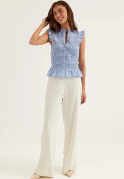 Sleeveless Cotton Smock Blouse