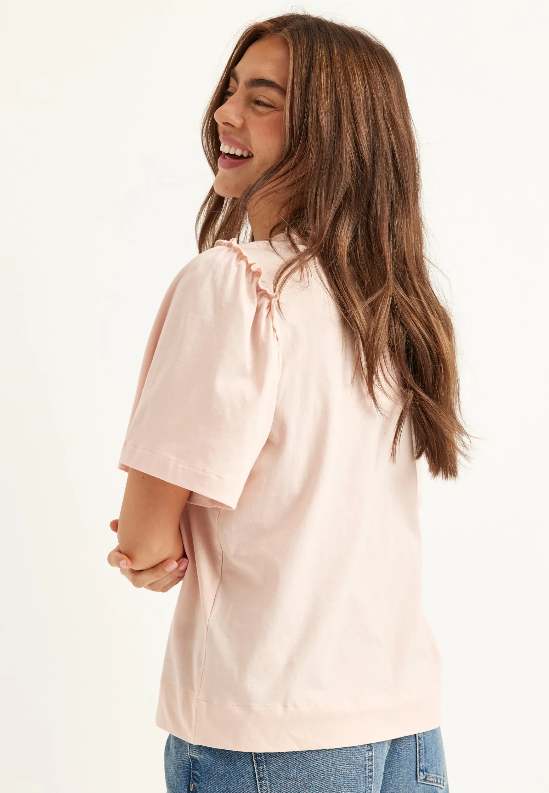 Slfpenelope 2/4 RUFFLE TEE NOOS