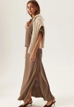 Slfviva Hw Ankle Linen Blend Skirt