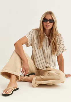 Slfviva Ss Striped Cropped Sunshirt