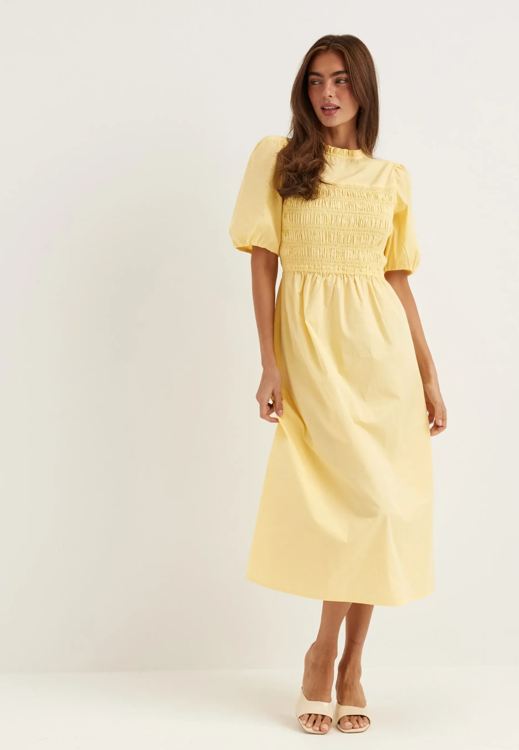 Smock Short Sleeve Cotton Dress