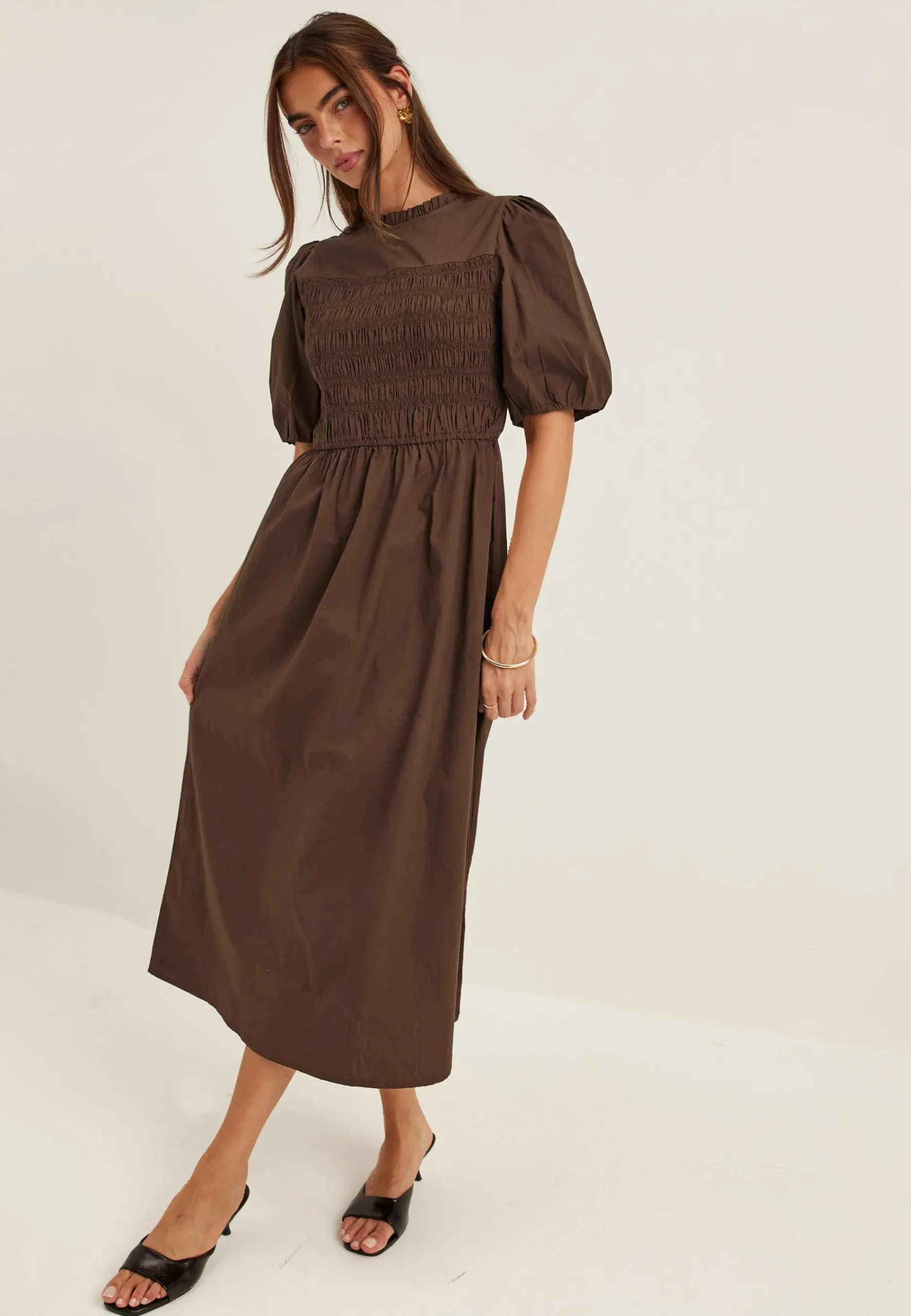 Smock Short Sleeve Cotton Dress