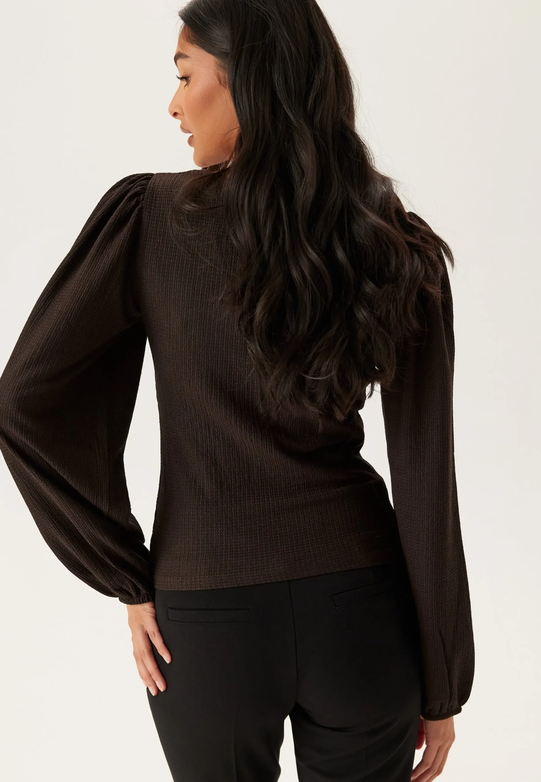Square Neck Balloon Sleeve Top