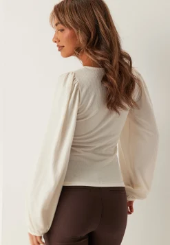 Square Neck Balloon Sleeve Top