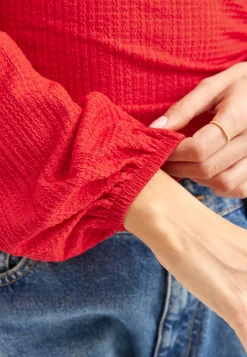 Square Neck Balloon Sleeve Top