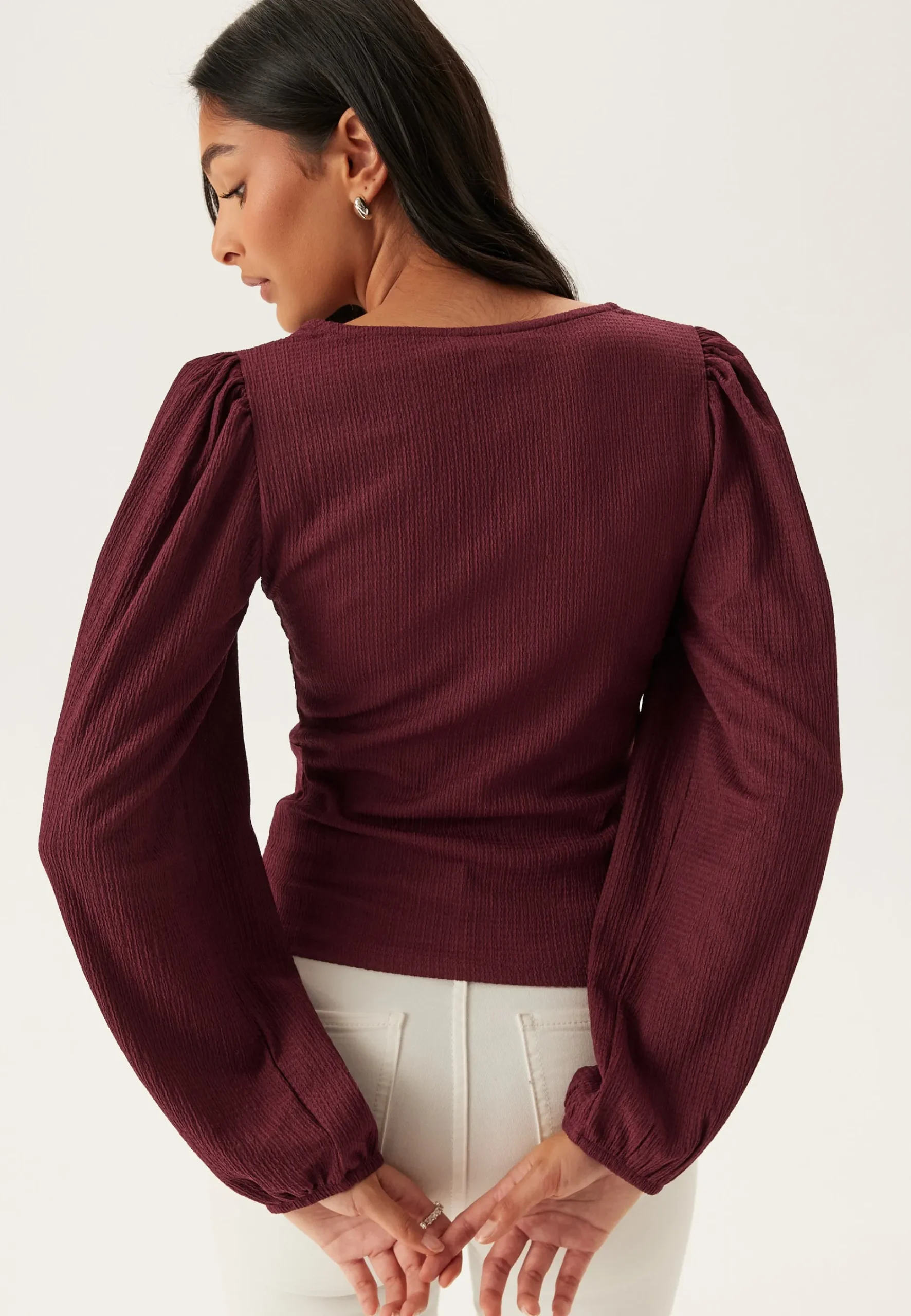 Square Neck Balloon Sleeve Top