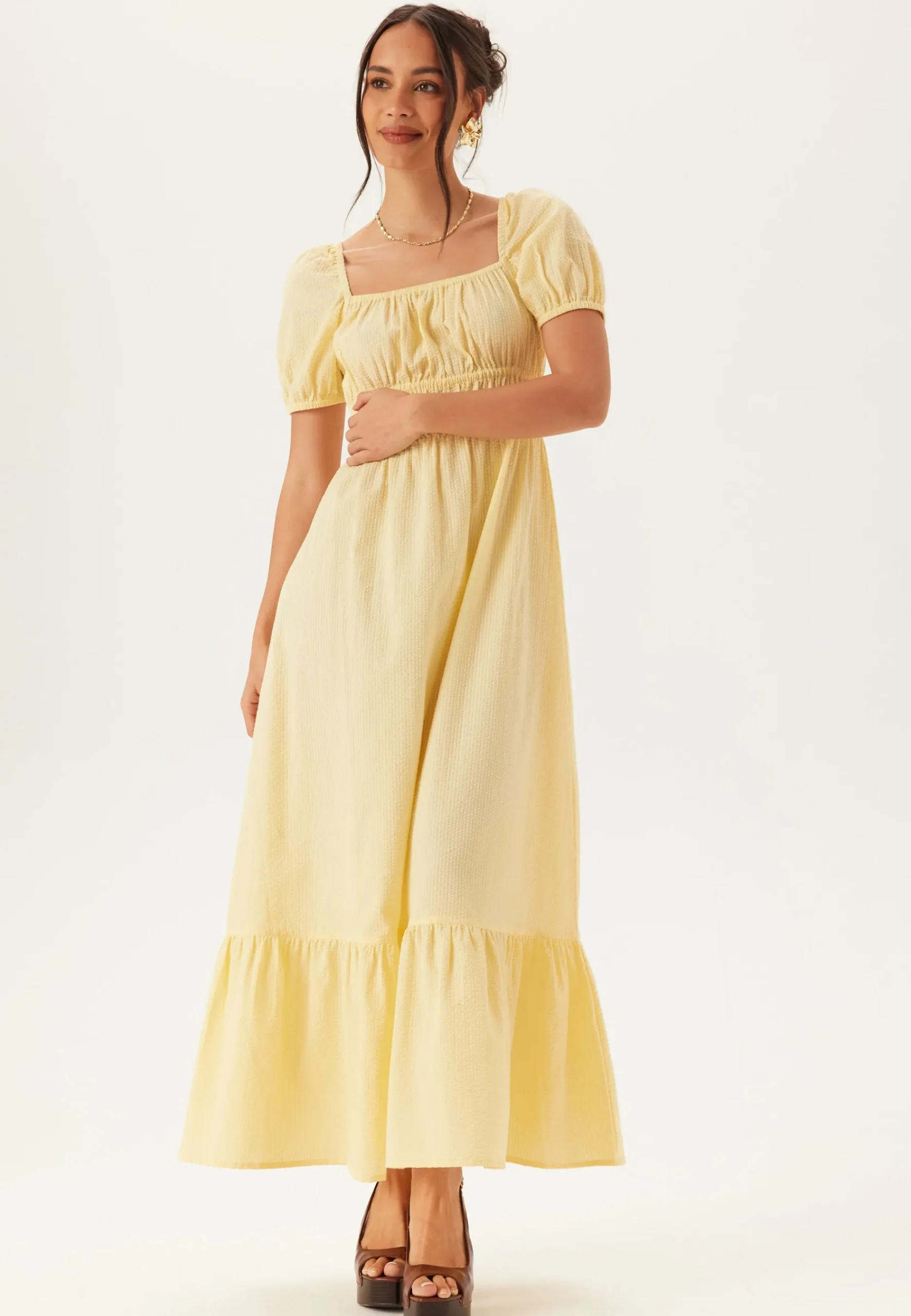 Square Neck Cotton Maxi Dress
